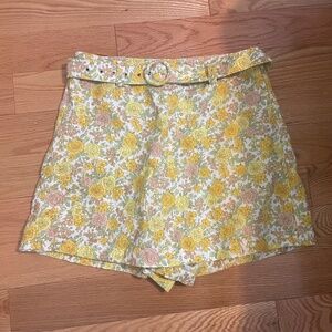 Faithfull the Brand Celia Skort NWT size 6 Yellow Floral